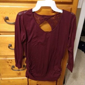 Burgundy top